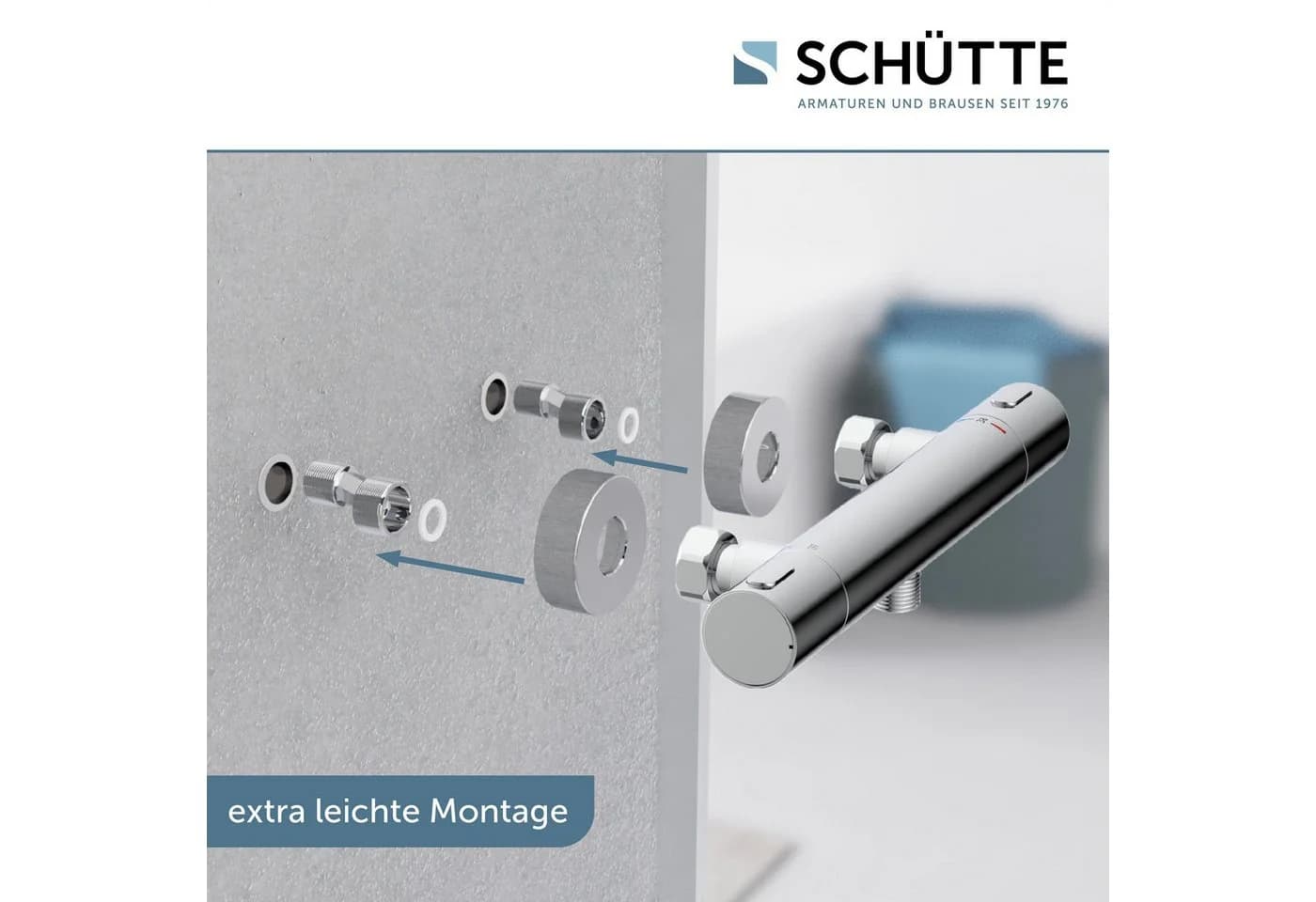 SCHÜTTE Los Angeles Duscharmatur Thermostat Grau Chrom - Bild 5