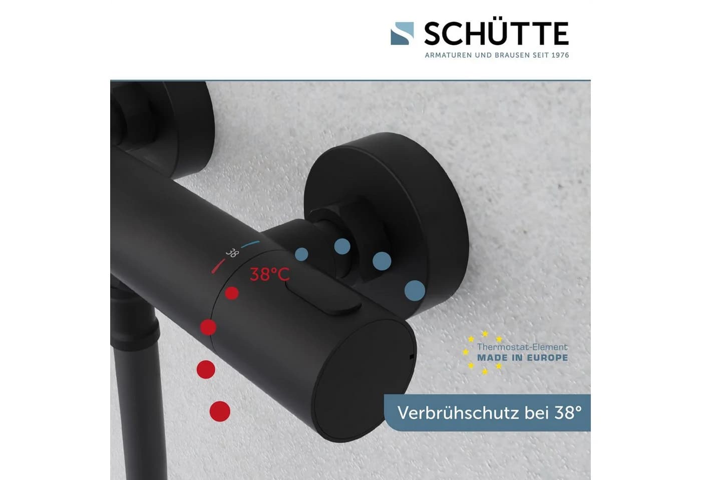 SCHÜTTE Los Angeles Duscharmatur Thermostat Schwarz Matt - Bild 3