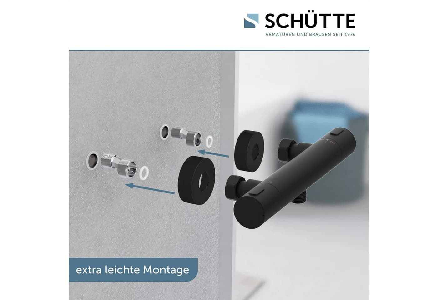 SCHÜTTE Los Angeles Duscharmatur Thermostat Schwarz Matt - Bild 5