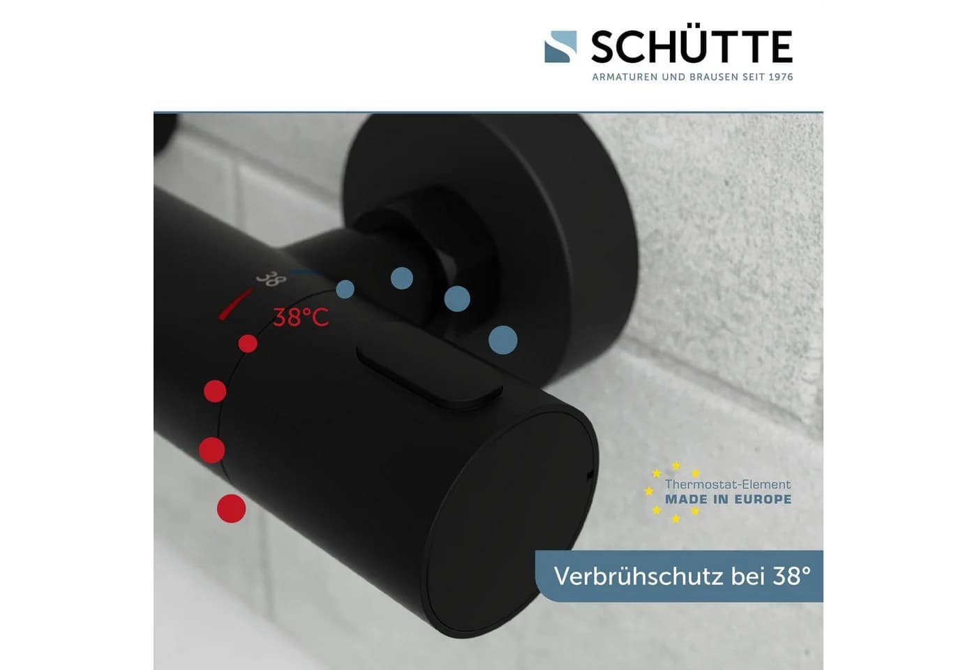 Schütte Wannenarmatur LOS ANGELES Thermostat Schwarz Matt
