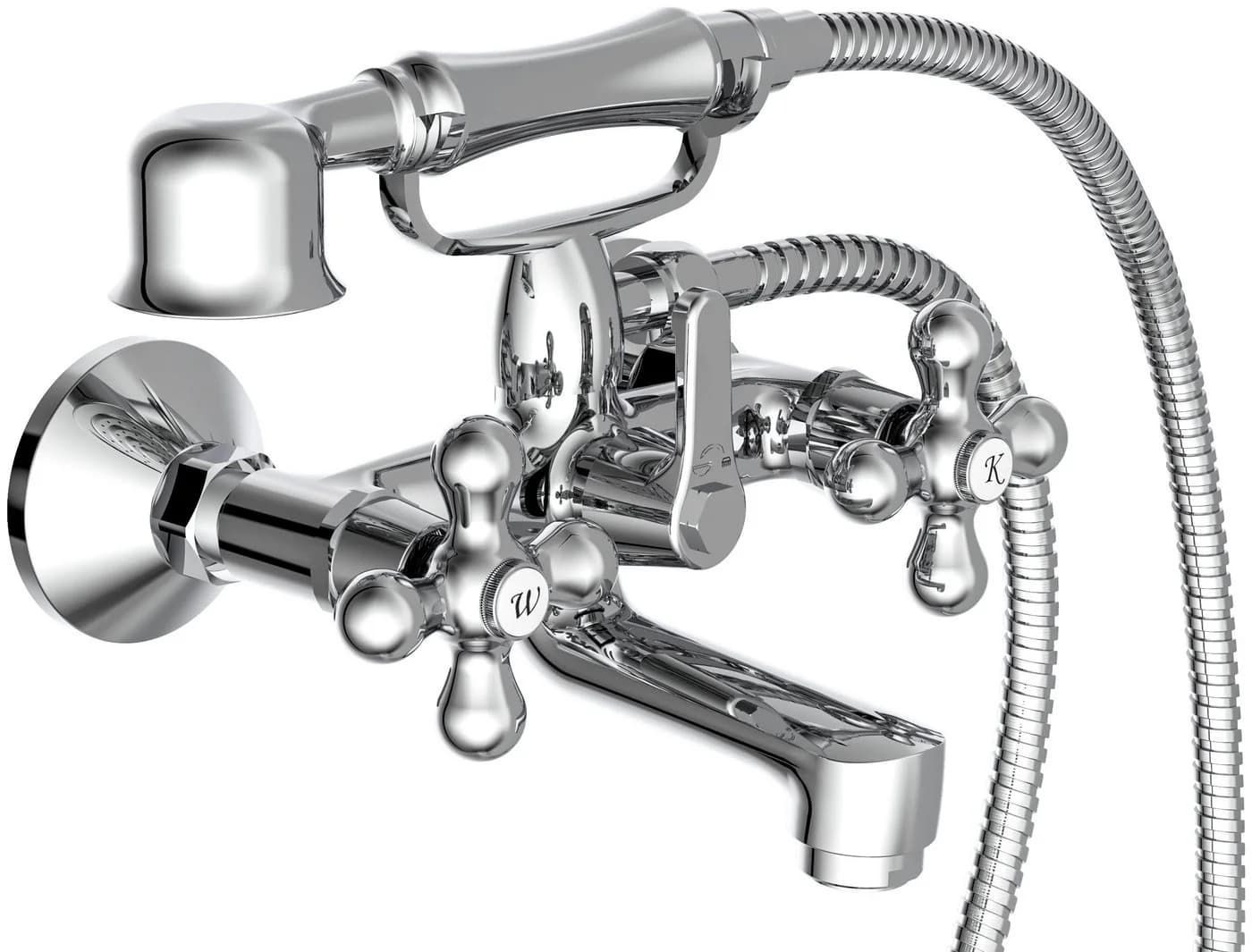 Schütte Wannenarmatur Elk Set Mischbatterie Badewanne mit Handbrause Chrom - Bild 2