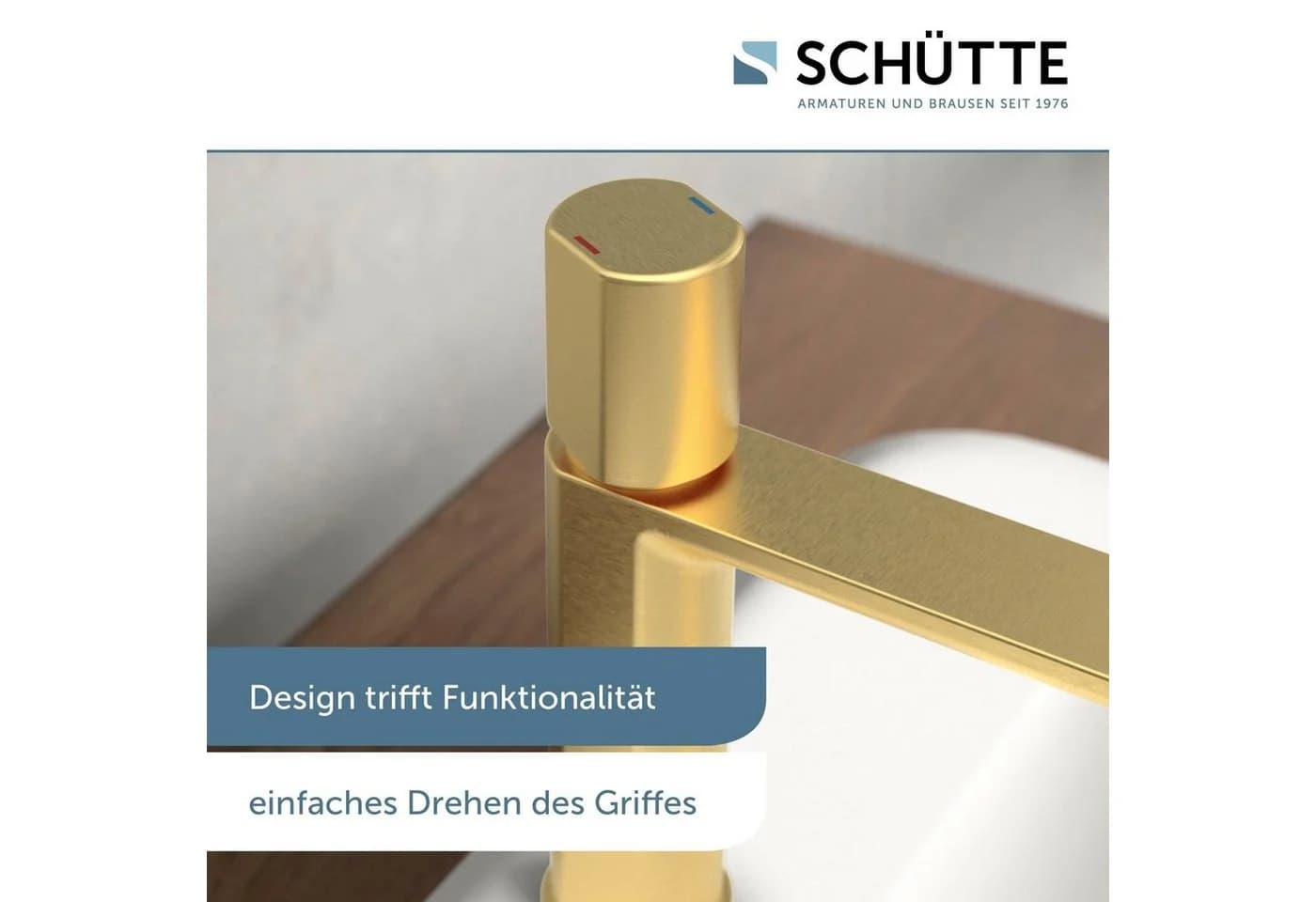Schütte Waschtischarmatur NEW YORK Gold matt mit Pop Up Abfluss - Bild 5