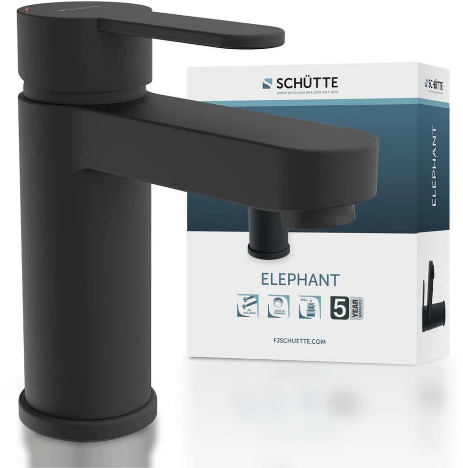 Schütte Waschtischarmatur ELEPHANT Schwarz inkl. Pop Up Ablaufventil - Bild 3