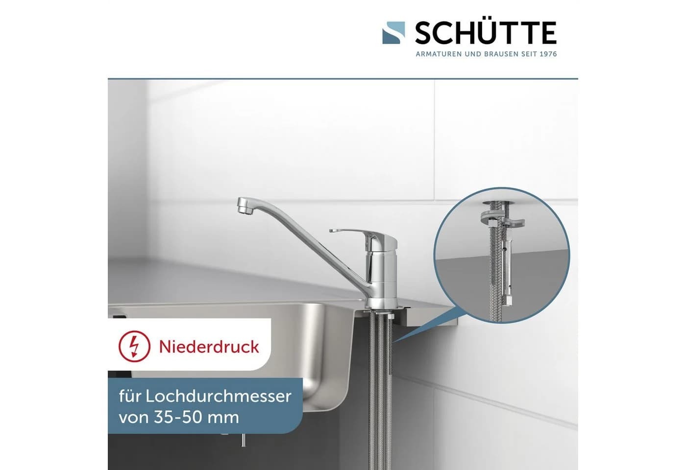 SCHÜTTE CELLINO Spültischarmatur chrom, Messing, 360° schwenkbar