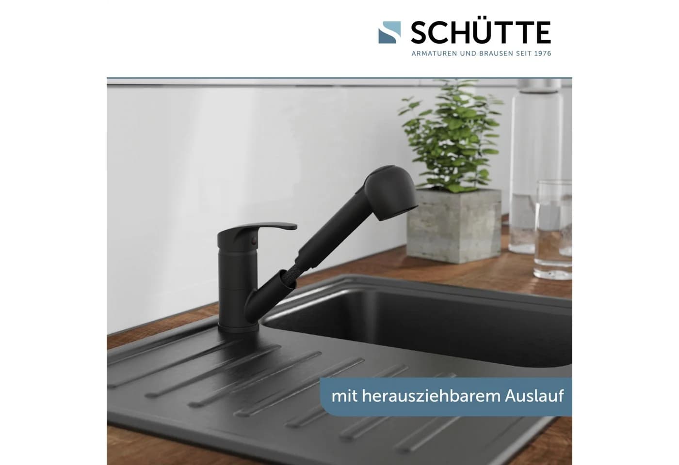 Schütte Spültischarmatur DIZIANI Schwarz mit herausziehbarer Brause - Bild 3