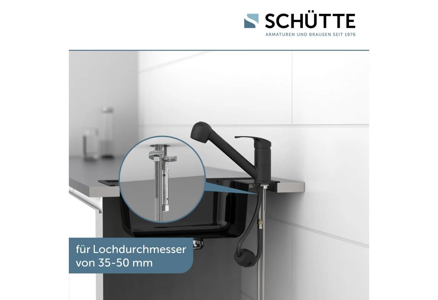 Schütte Spültischarmatur DIZIANI Schwarz mit herausziehbarer Brause - Bild 4