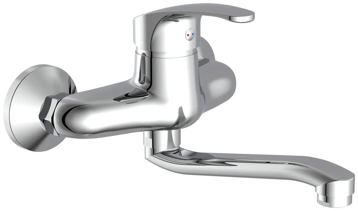 Schütte Spültischarmatur ORAZI schwenkbarer Wasserhahn Küche Wandmontage Silber