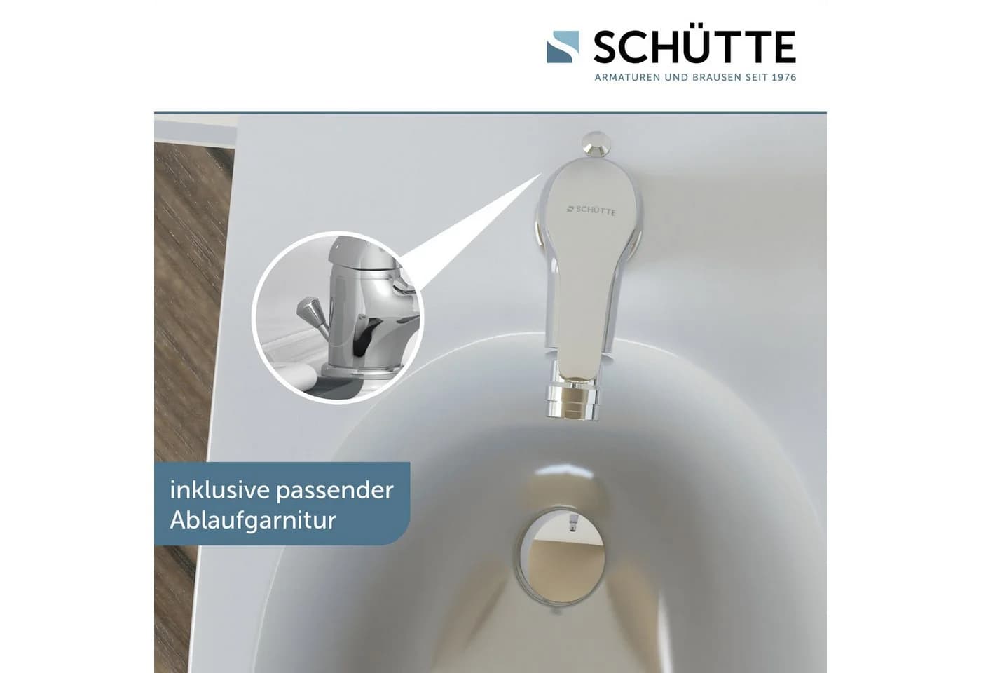 Schütte Bidetarmatur Athos zierlich Chrom mit drehbarem Auslauf - Bild 3
