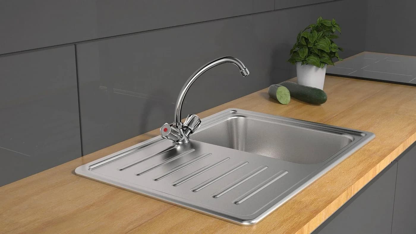 SCHÜTTE Duo Mix Spültischarmatur Grau Chrom Niederdruck