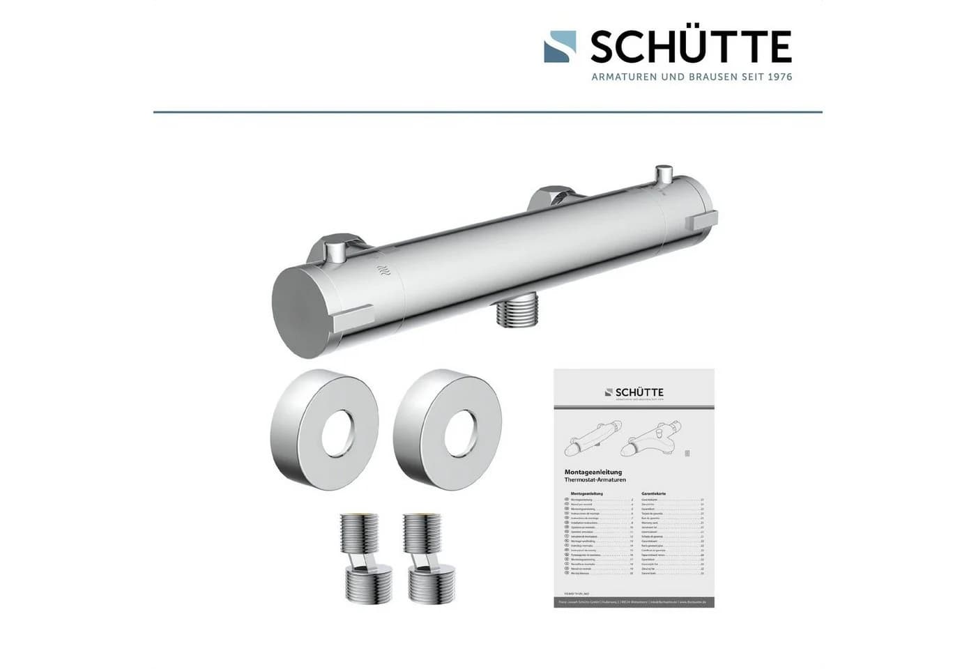 SCHÜTTE London Duscharmatur mit Thermostat Grau Chrom Messing - Bild 2