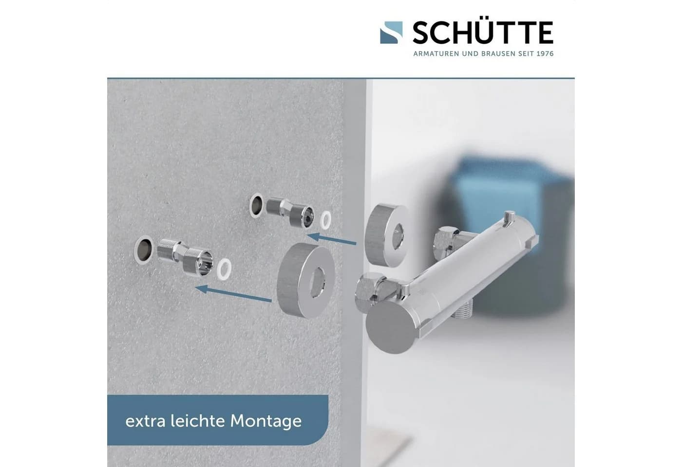 SCHÜTTE London Duscharmatur mit Thermostat Grau Chrom Messing - Bild 5