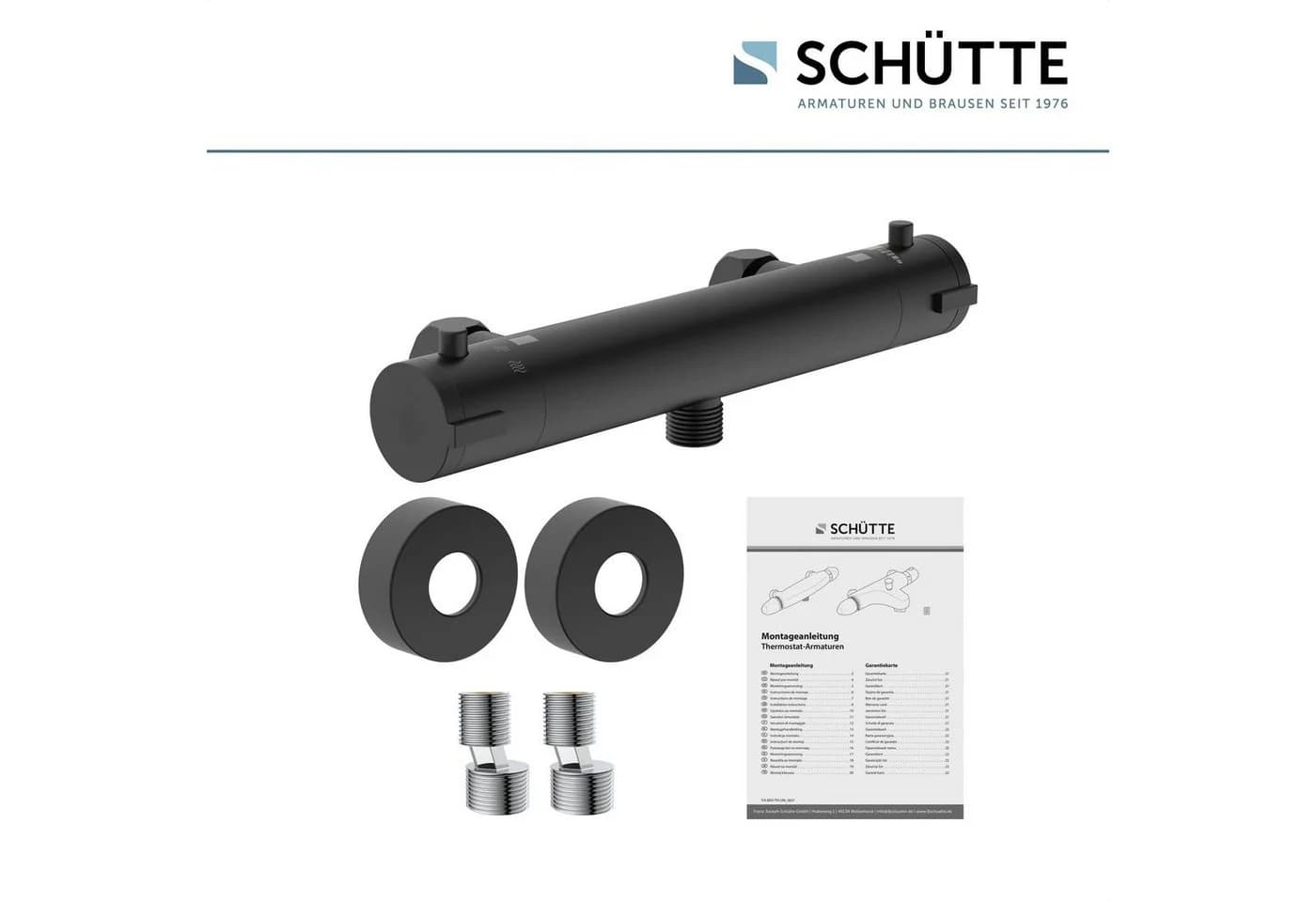 SCHÜTTE Duscharmatur London Schwarz Matt mit Thermostat - Bild 2