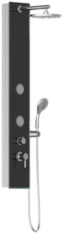 Schütte Duschsäule 145 cm Regendusche & Massagedüsen Handbrause 3 Funktionen Chromfarben-Schwarz Bild 2