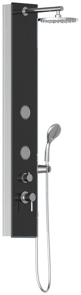 Schütte Duschsäule 145 cm Regendusche & Massagedüsen Handbrause 3 Funktionen Chromfarben-Schwarz - Bild 2