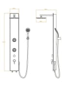 Schütte Duschsäule 145 cm Regendusche & Massagedüsen Handbrause 3 Funktionen Chromfarben-Schwarz Bild 5