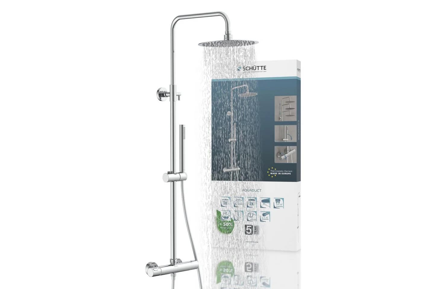 Schütte Brausegarnitur AQUADUCT 120 cm Höhenverstellbar Antikalk Wassersparend - Bild 2