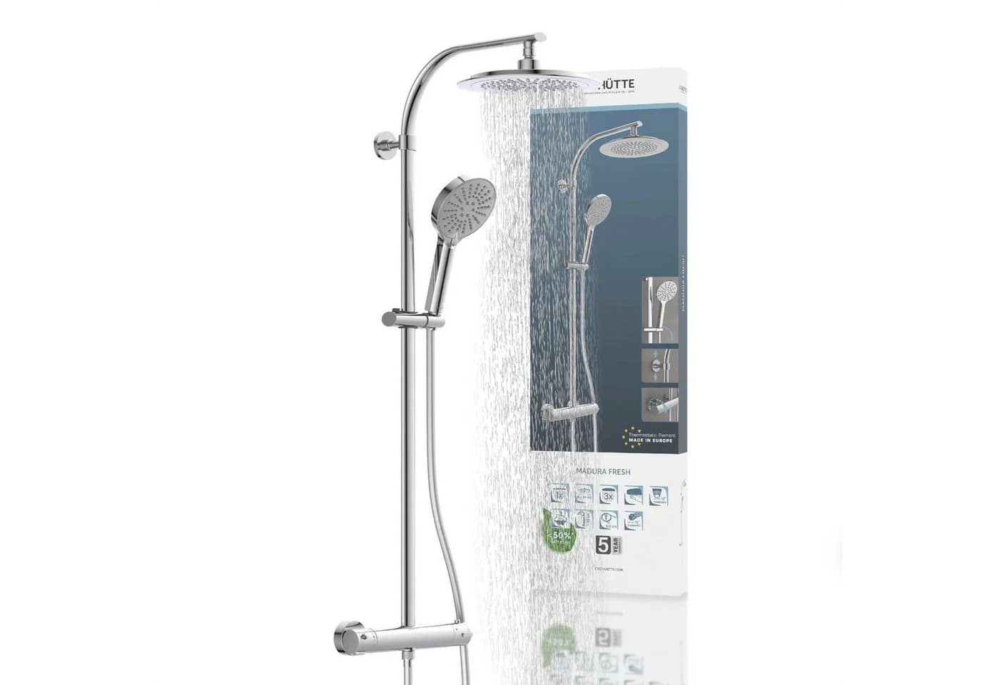 Schütte Duschsäule MADURA FRESH Chrom Höhenverstellbar mit Thermostat - Bild 2