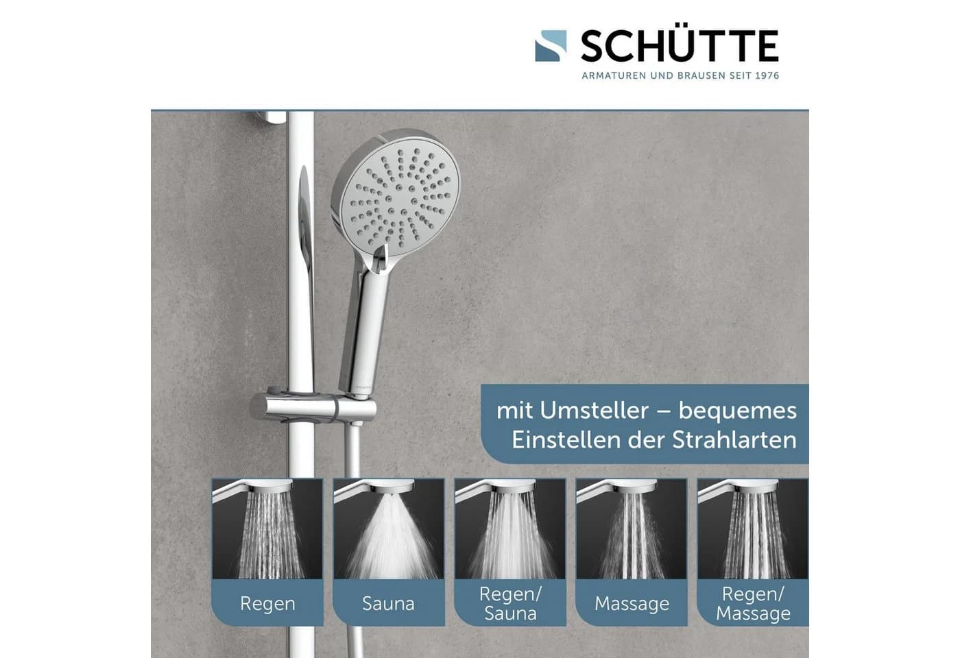 Schütte Duschsäule MADURA FRESH Chrom Höhenverstellbar mit Thermostat - Bild 4