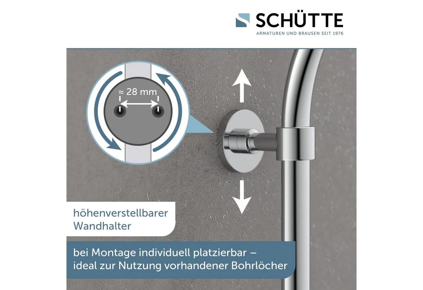 Schütte Duschsäule MADURA FRESH Chrom Höhenverstellbar mit Thermostat - Bild 5