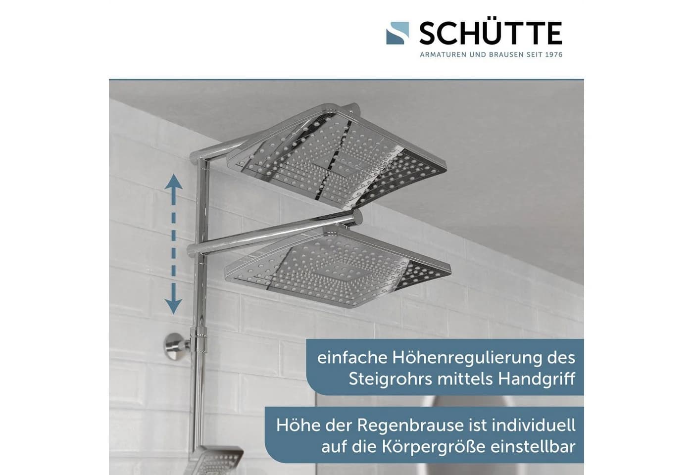 SCHÜTTE TRENTO Duschbrause Set mit Thermostatarmatur Grau Chrom - Bild 4