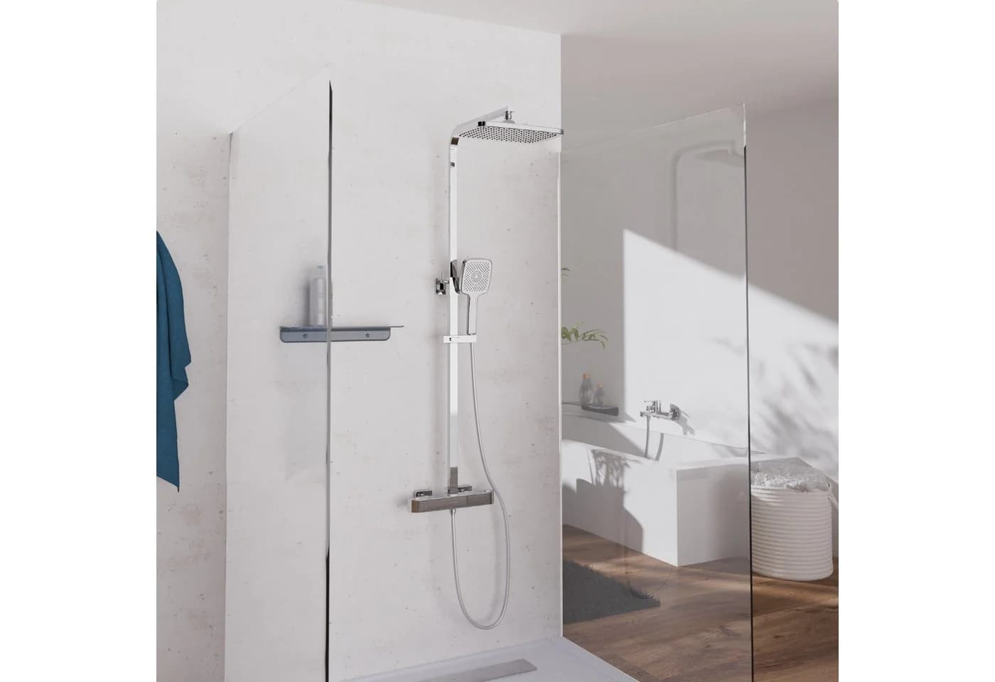 Schütte Brausegarnitur GRAN CANARIA Duschsystem Chrom mit Thermostat