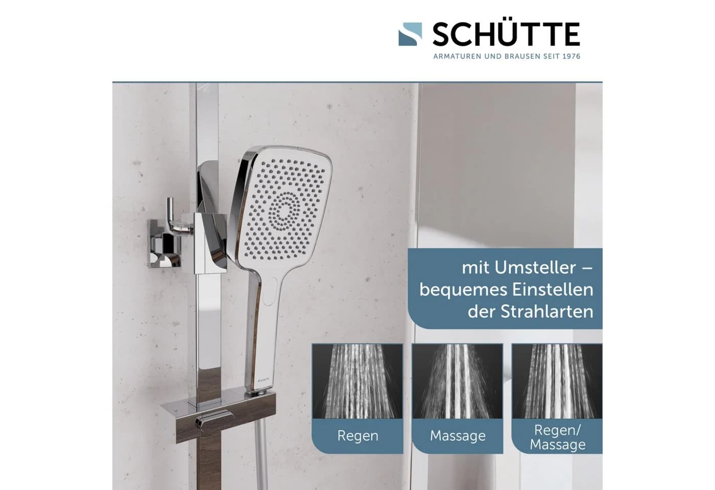 Schütte Brausegarnitur GRAN CANARIA Duschsystem Chrom mit Thermostat - Bild 5