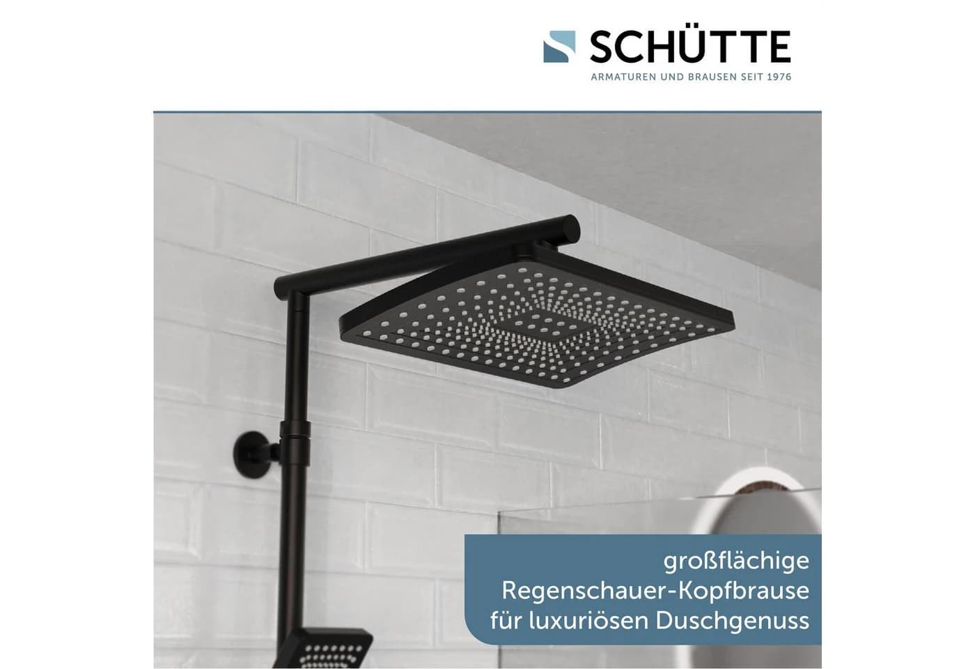 SCHÜTTE Duschbrause TRENTO Schwarz Matt mit Thermostatarmatur - Bild 3