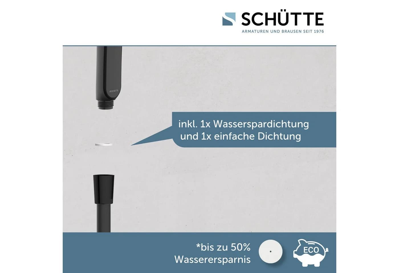 Schütte Handbrause KARIBIK Schwarz Matt 3-fach verstellbar - Bild 5
