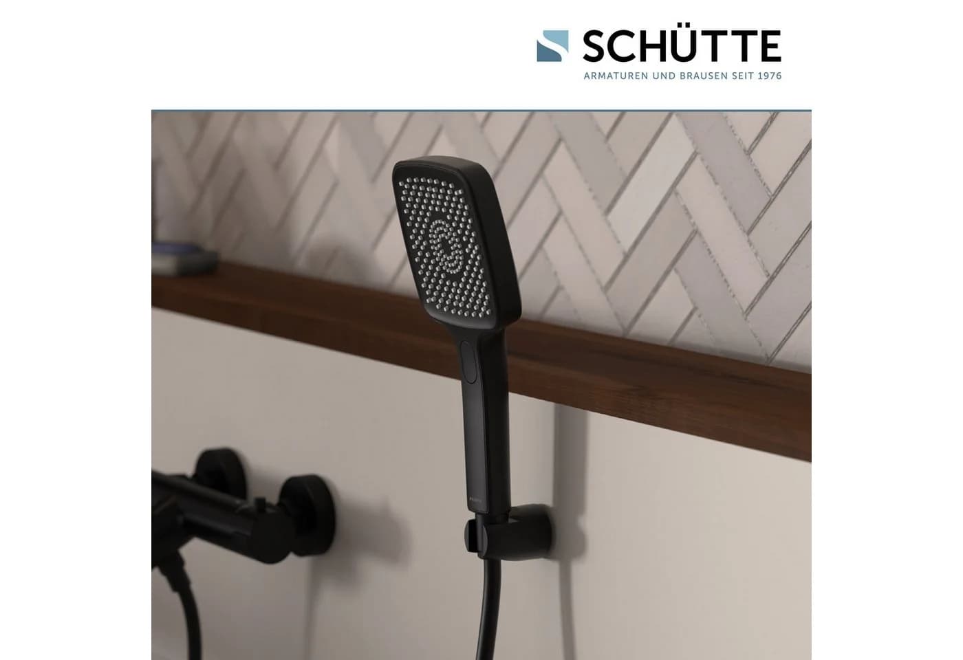 Schütte Handbrause HAWAII Schwarz Matt 3-fach verstellbar wassersparend