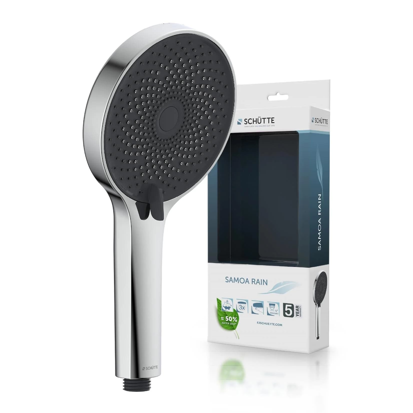 SAMOA RAIN Handbrause Chrom/Anthrazit mit Antikalk-Noppen