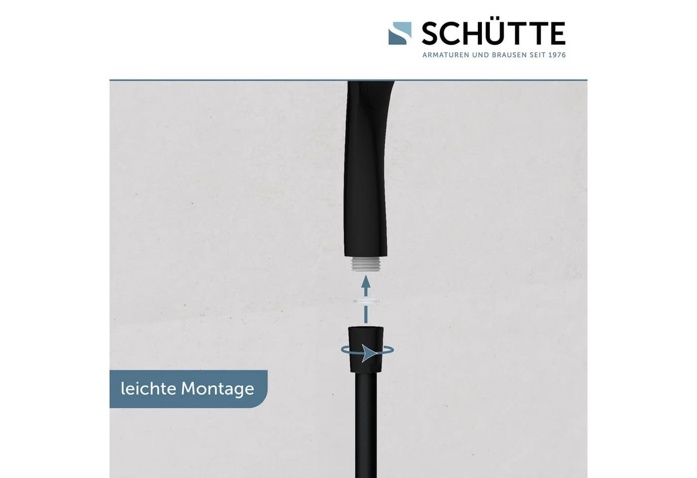 Schütte Handbrause CAPRI Schwarz Matt 3-fach verstellbar Antikalk - Bild 3