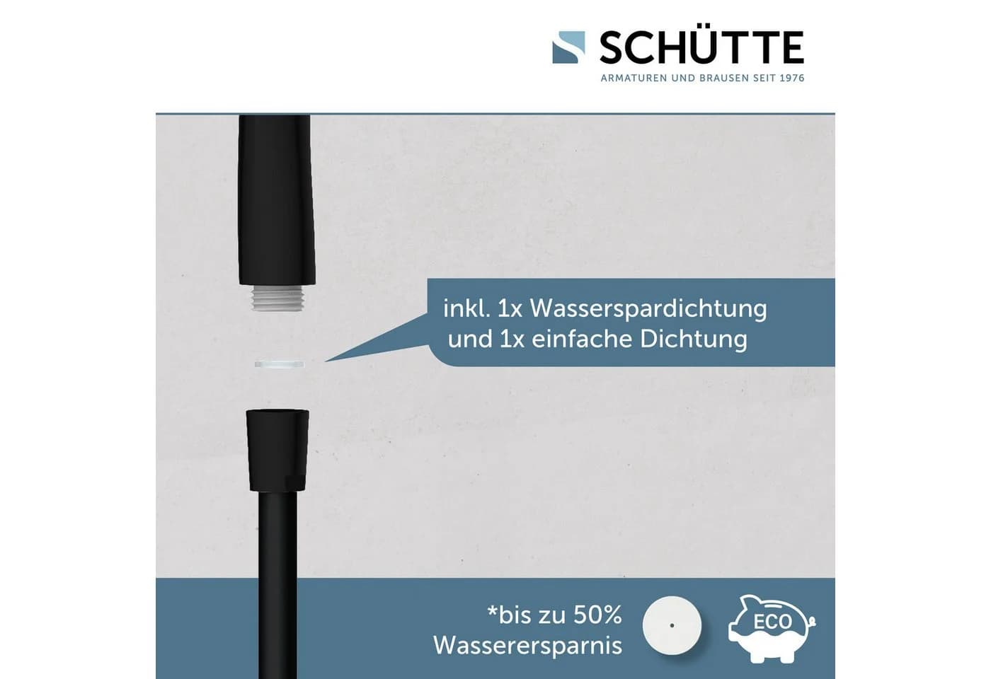 Schütte Handbrause CAPRI Schwarz Matt 3-fach verstellbar Antikalk - Bild 4