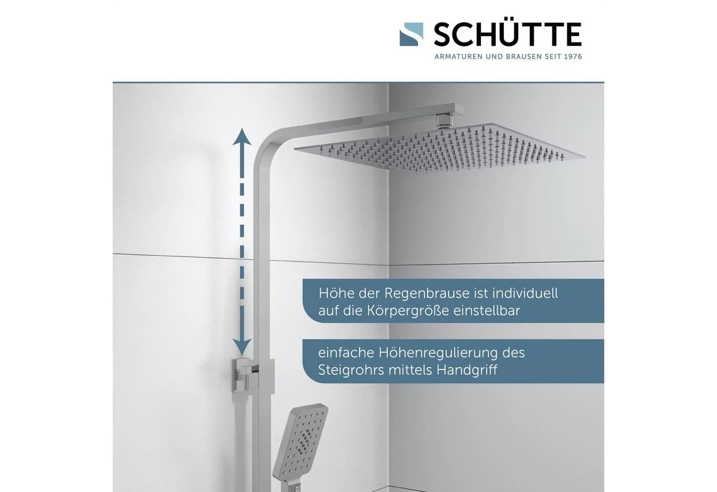 SCHÜTTE OCEAN Brausegarnitur Weiß Chromfarben Thermostat - Bild 3