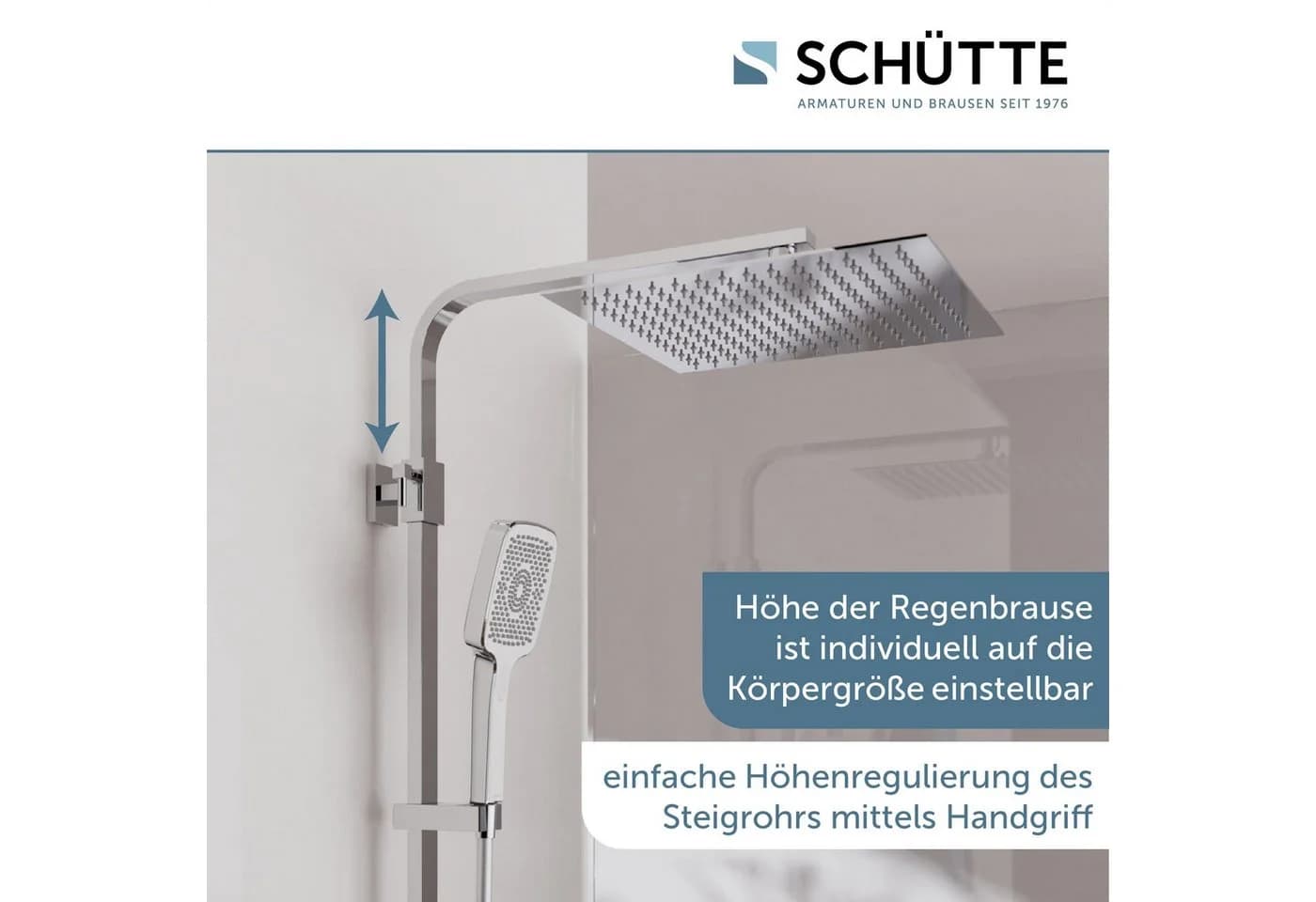 SCHÜTTE OCEAN Brausegarnitur Weiß Chromfarben Thermostat - Bild 5