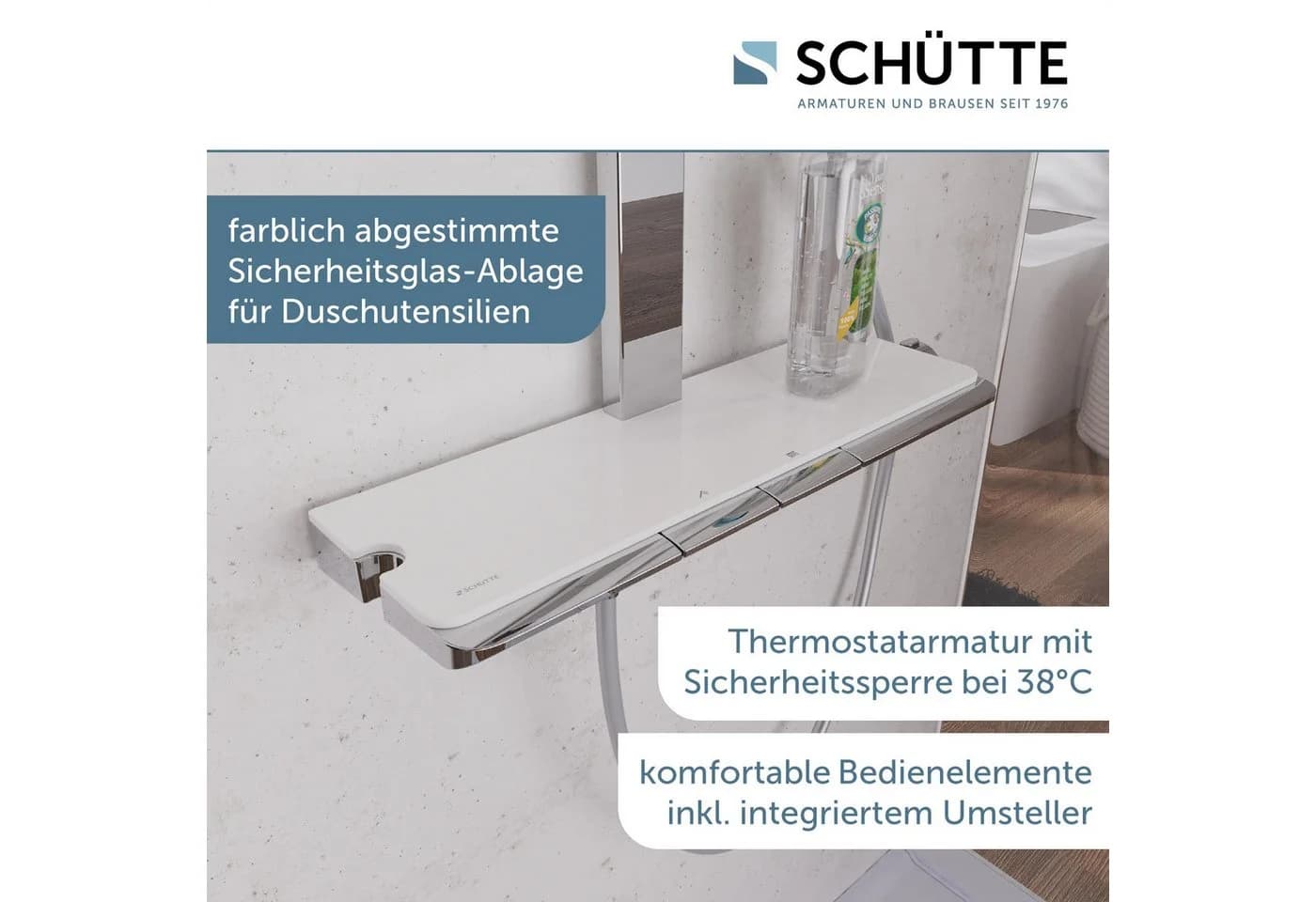 SCHÜTTE HAWAII Duschsystem mit Thermostat und Glasablage - Bild 3