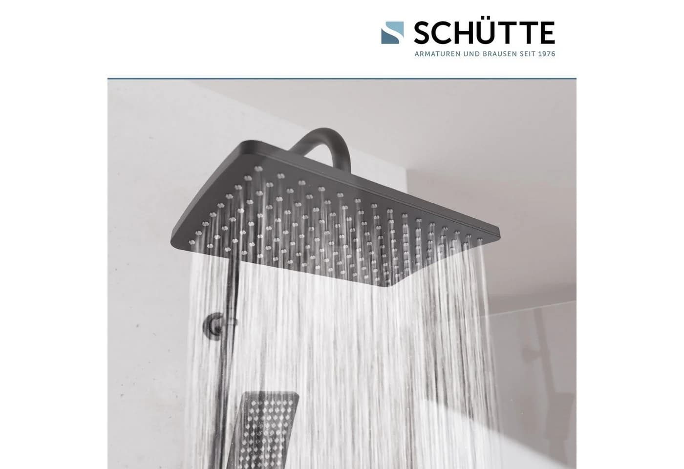 Schütte Brausegarnitur Mallorca Schwarz Matt Duschsystem mit Regendusche - Bild 5