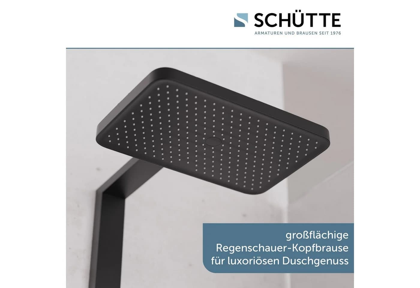 SCHÜTTE LA PALMA Brausegarnitur Schwarz Matt Regendusche - Bild 3