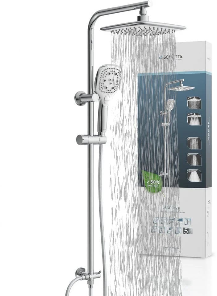 Schütte Duschsystem MADEIRA, Höhe 122,5 cm, Überkopfbrause-Set, Regendusche, Wellness, Komplett-Set - Bild 2