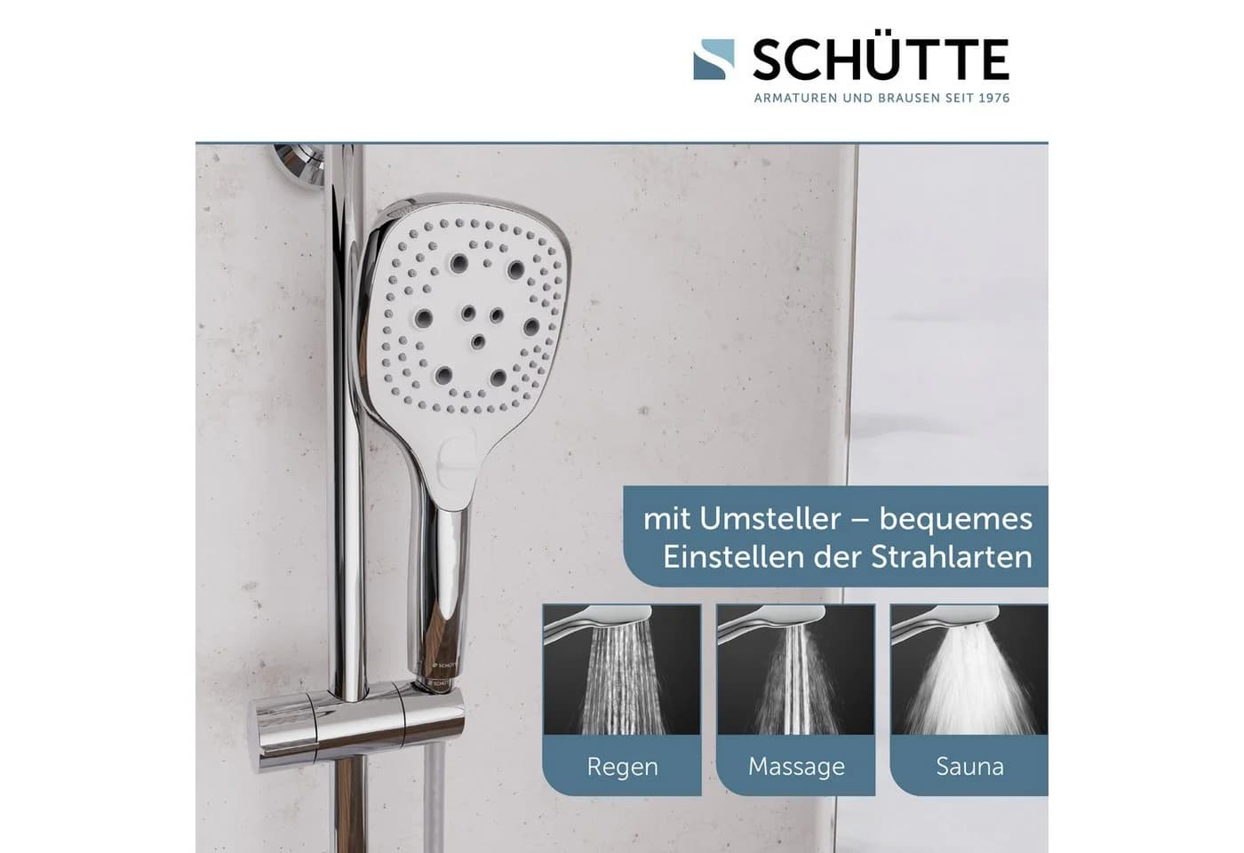 Schütte Duschsystem MADEIRA, Höhe 122,5 cm, Überkopfbrause-Set, Regendusche, Wellness, Komplett-Set - Bild 4