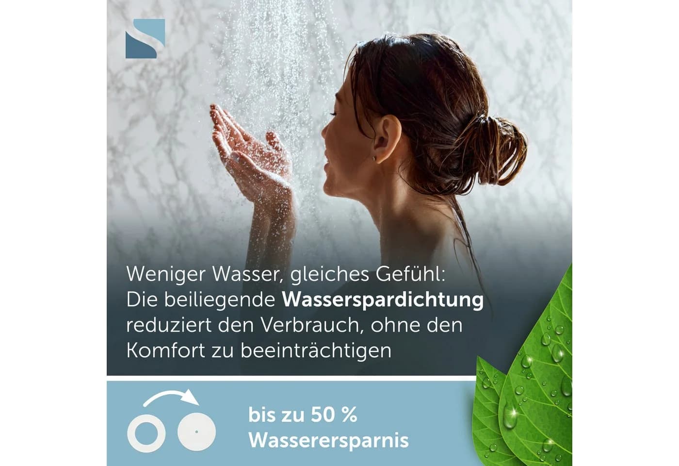 Schütte Handbrause Wasserfall Grau Chrom 5 Strahlarten - Bild 5