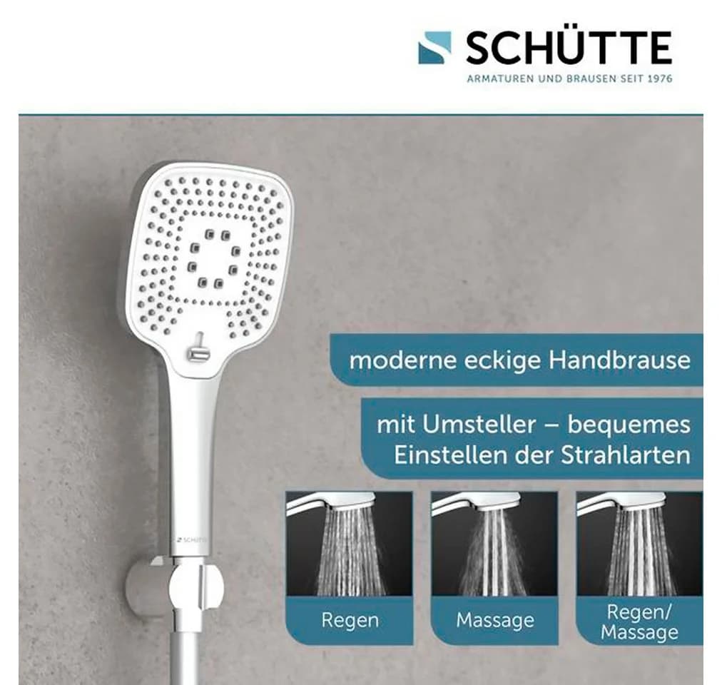 SCHÜTTE Handbrause RAVENNA 3-fach verstellbar chrom/weiß - Bild 3