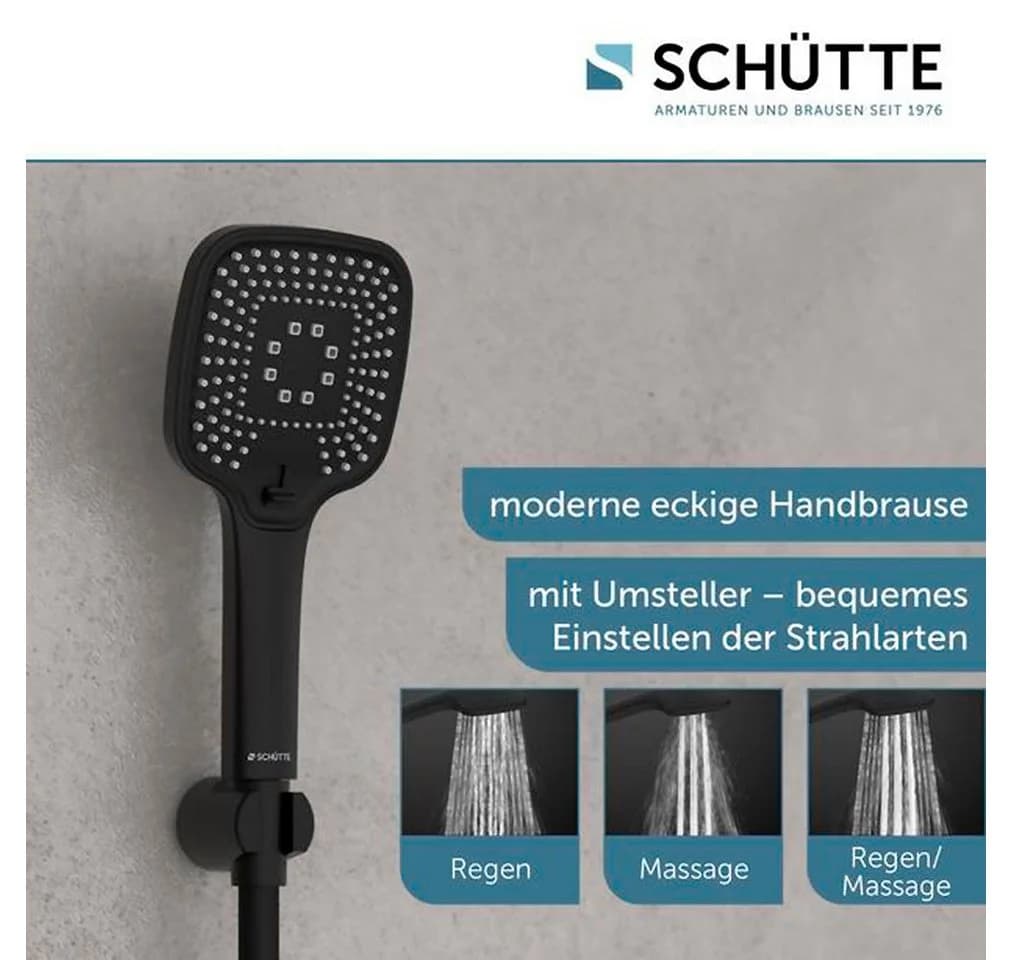SCHÜTTE RAVENNA Handbrause schwarz matt 3-fach verstellbar - Bild 3