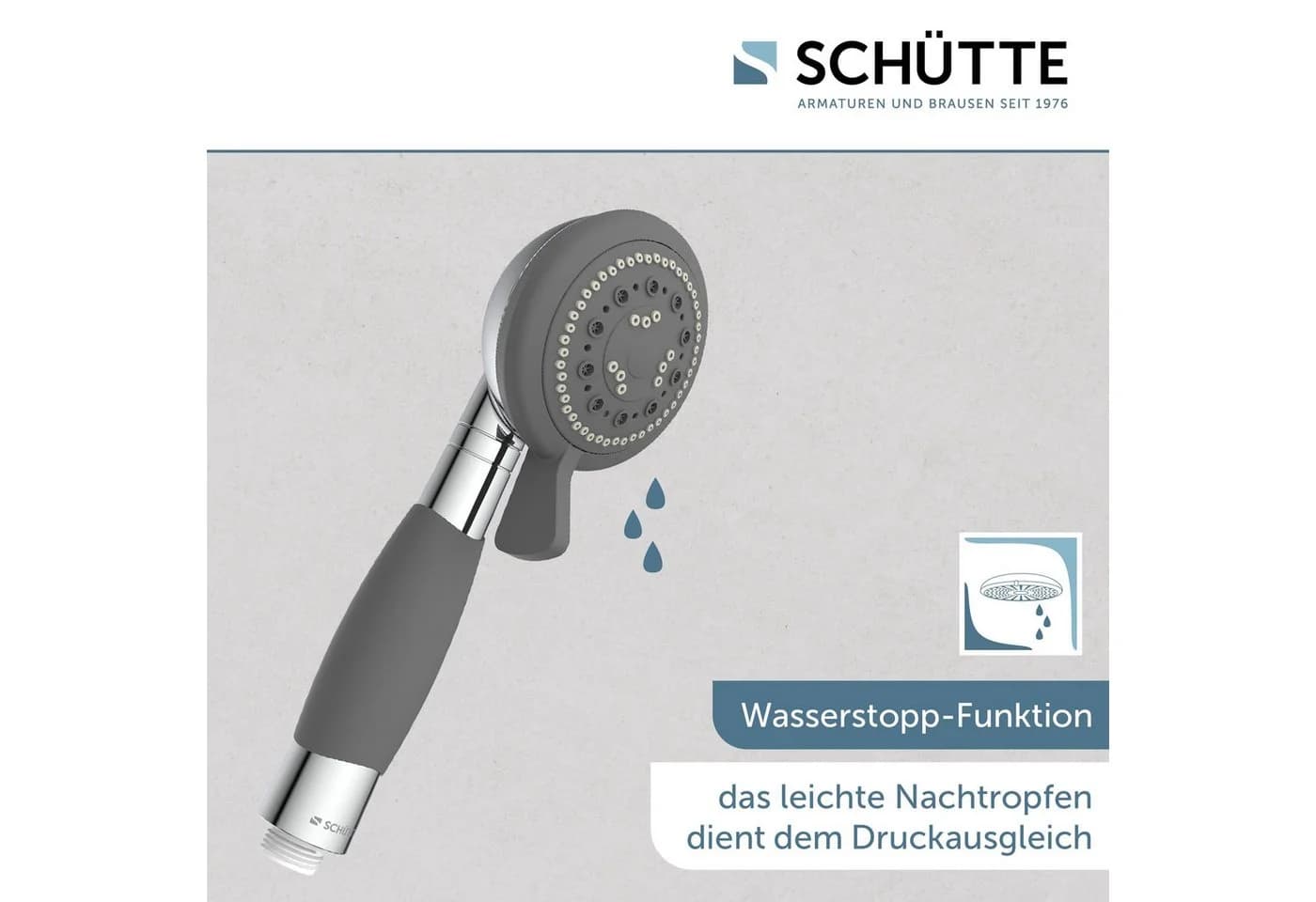 Schütte Handbrause VITAL mit 4 Strahlarten Chrom/Schwarz - Bild 4