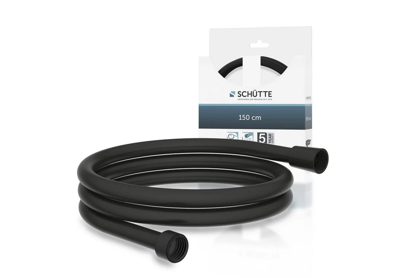 Schütte Brauseschwarz Matt 1/2 Zoll Anschluss Wasserspardichtung - Bild 2