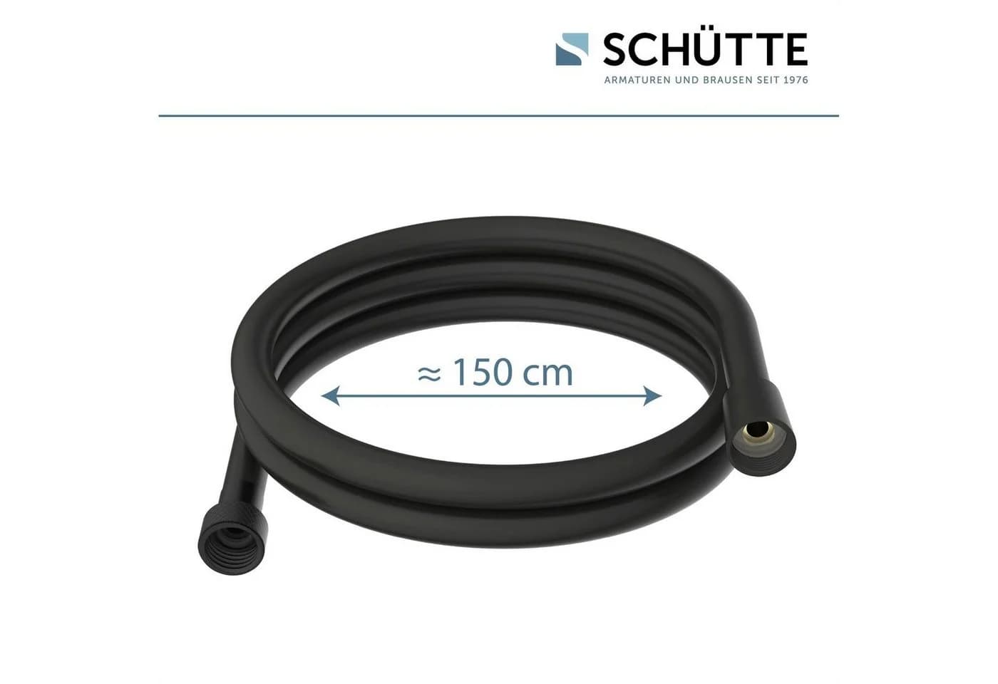Schütte Brauseschwarz Matt 1/2 Zoll Anschluss Wasserspardichtung - Bild 3