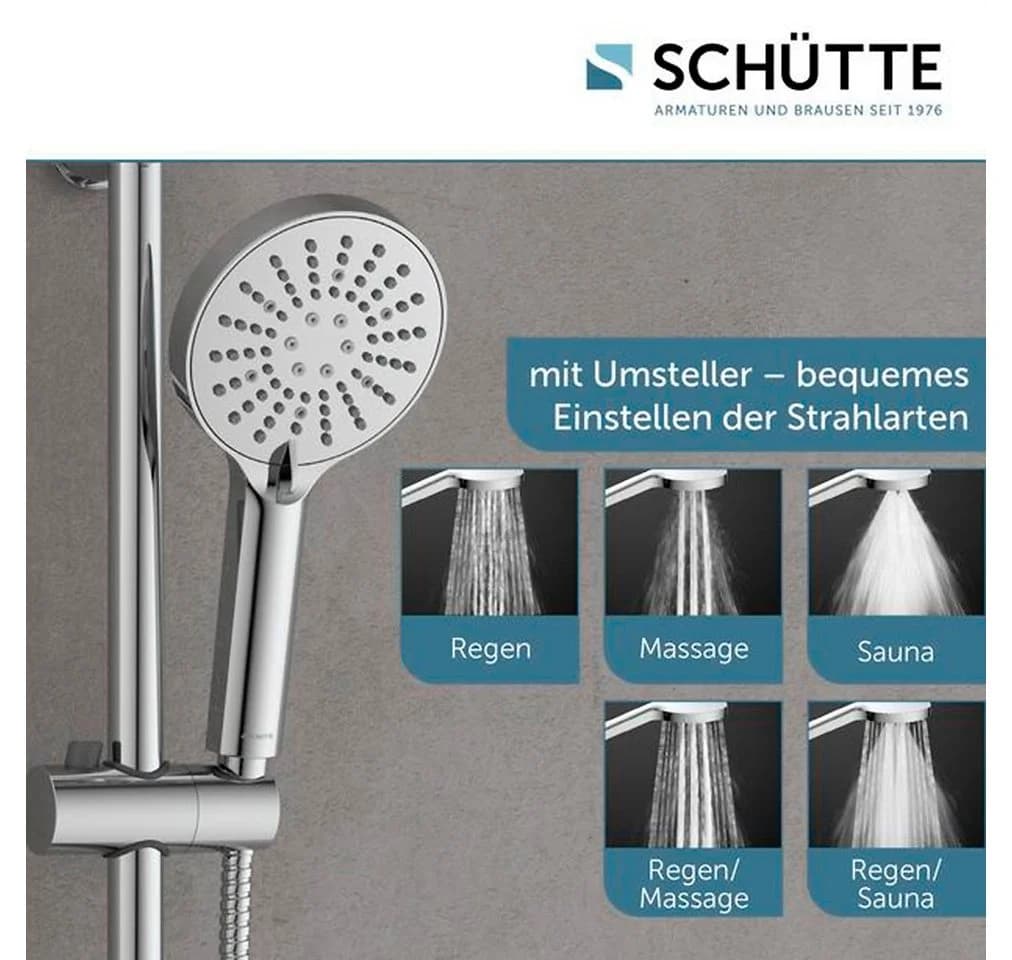 Schütte Stangenbrause-Set 70 cm 3 Strahlarten Komplett-Set Silber - Bild 4