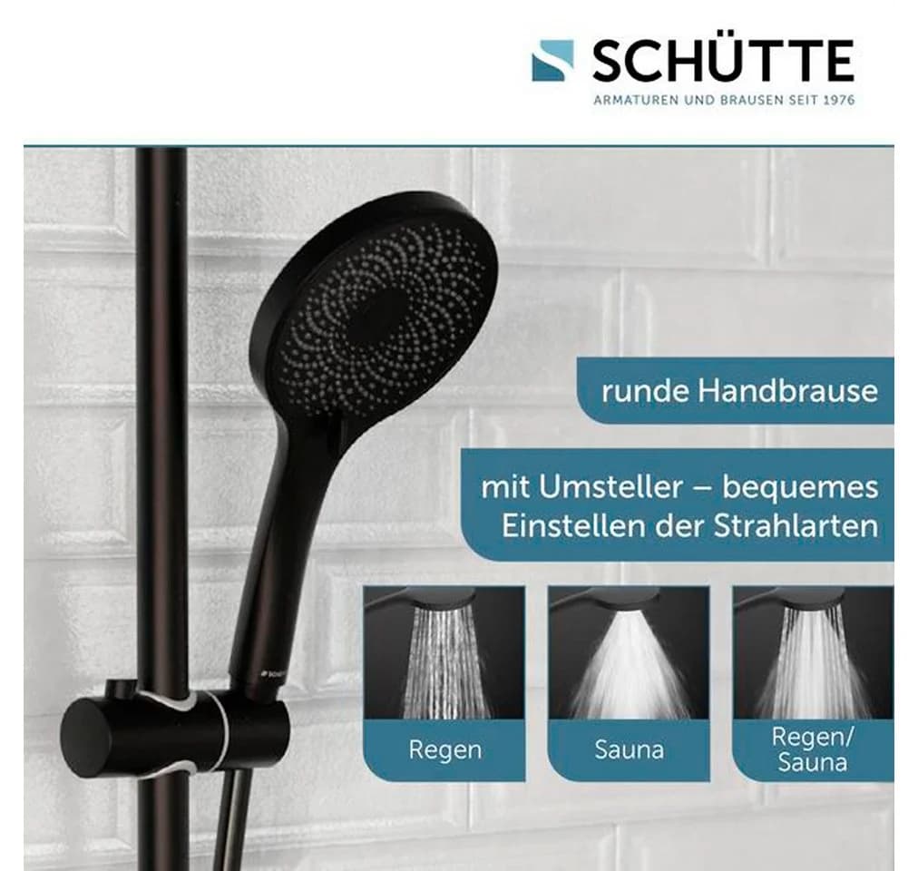 Schütte Brausegarnitur RAVEN Schwarz matt mit 3 Strahlarten - Bild 4