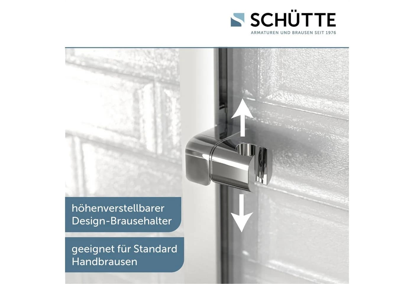 SCHÜTTE Duschstange KARIBIK Chrom Aluminium mit Brausehalter - Bild 3