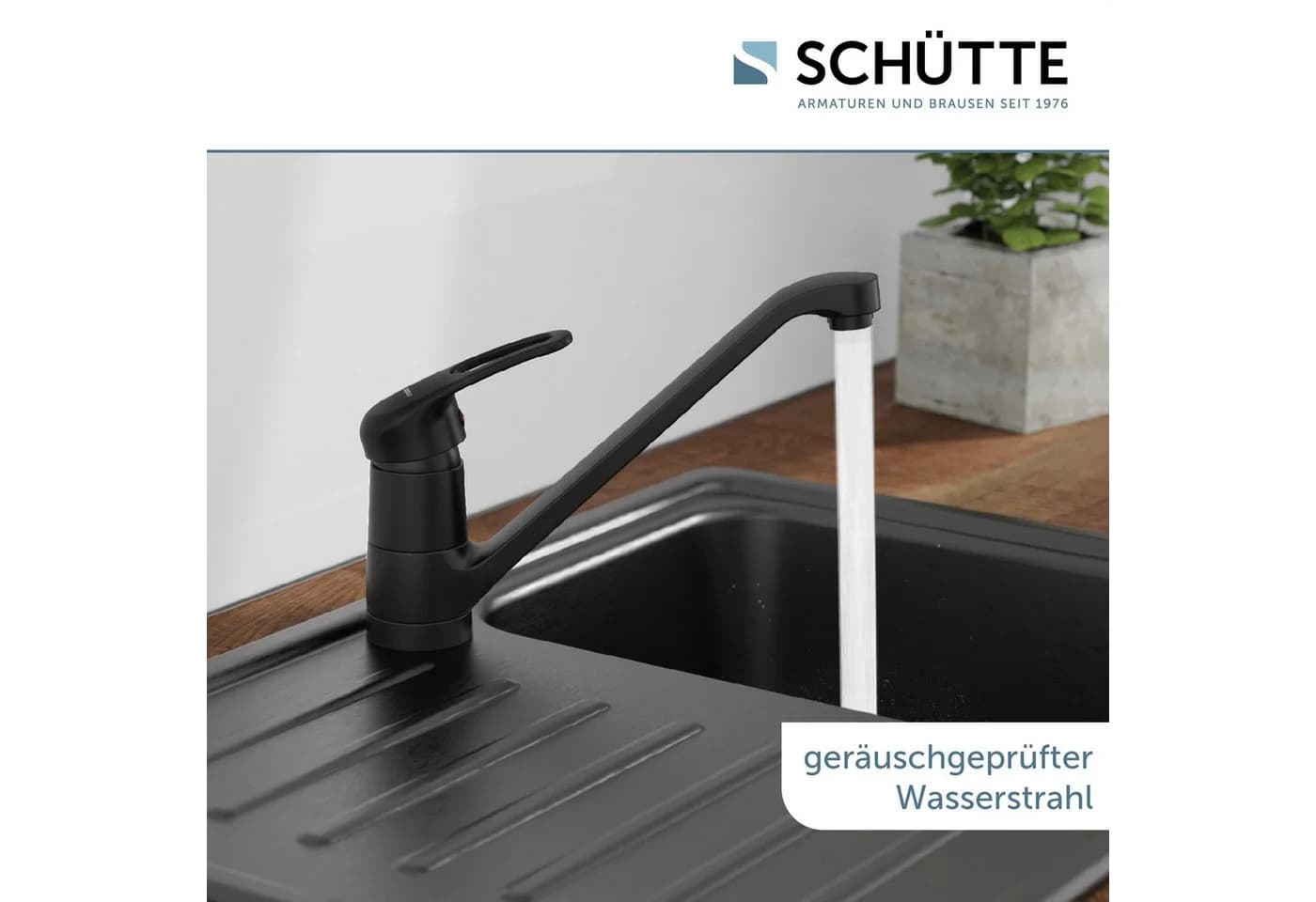 SCHÜTTE GRANDE Spültischarmatur Schwarz 360° Schwenkbar