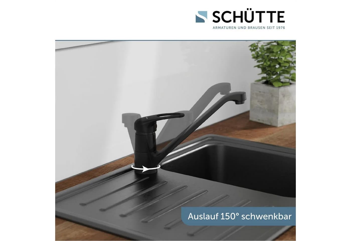 SCHÜTTE GRANDE Spültischarmatur Schwarz 360° Schwenkbar - Bild 4